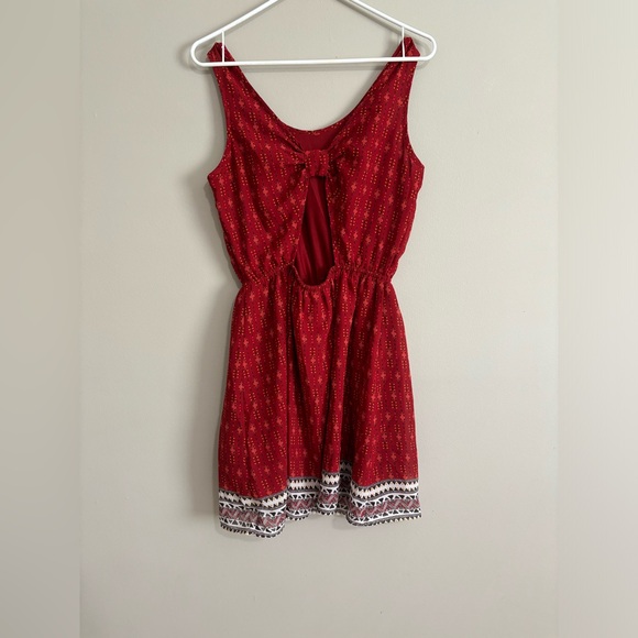 Red Sleeveless Dress with Cut-Out Back - Size 38 - Picture 2 of 2